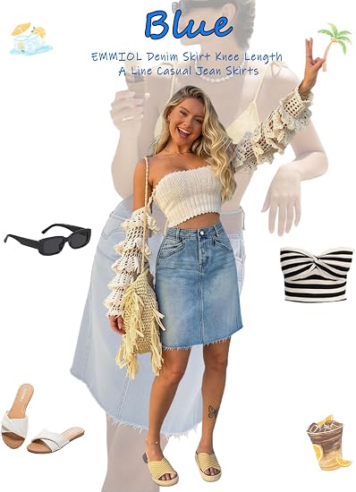 Women's Stretchy High Waist Casual Jean Skirts