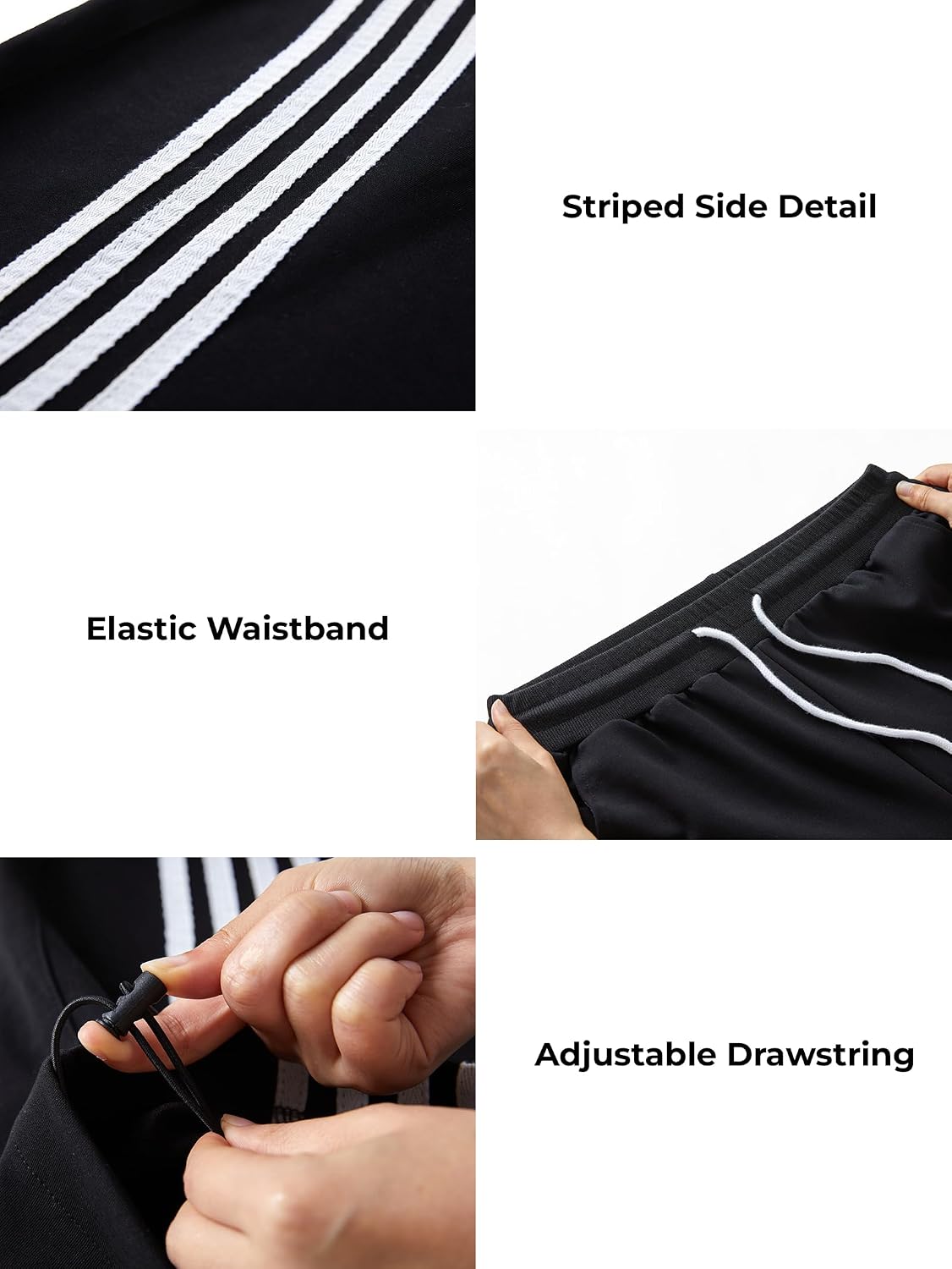 EMMIOL Women¡¯s Y2K Baggy Barrel Striped Sweatpants High Waisted Wide Leg | Track Pants, Drawstring Waist, Adjustable Hems, and Side Pockets, Ideal for Streetwear, Workouts, School, Casual, Nights Out