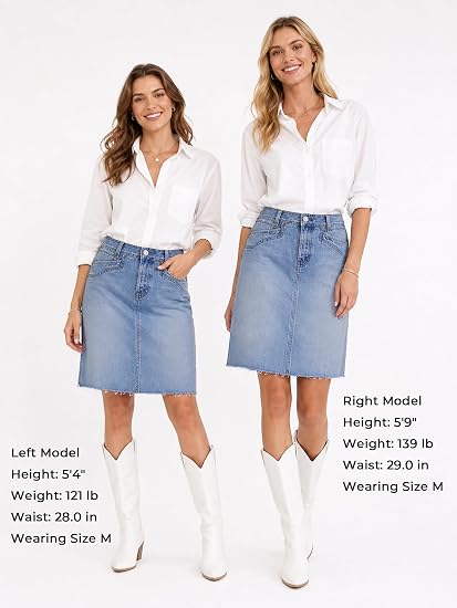 Women's Stretchy High Waist Casual Jean Skirts
