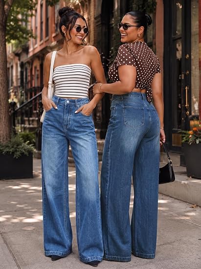 Women Wide Leg Denim Pants