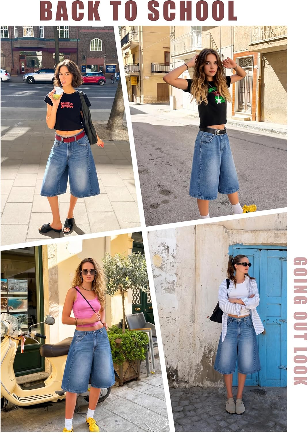 EMMIOL Jorts for Women Baggy Jean Shorts Y2K Wide Leg Bermuda Denim Shorts | Grunge Streetwear,Loose Fit,Boyfriend Short,High-Wasited,Going out,Daily Wear