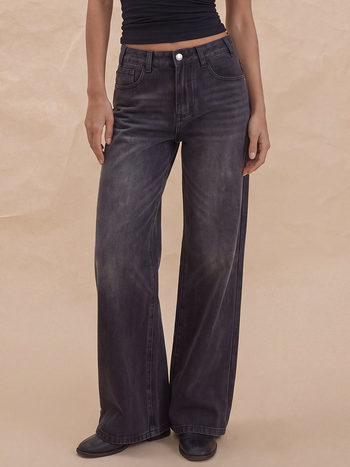 Women's High Waisted Baggy Wide Leg Jeans
