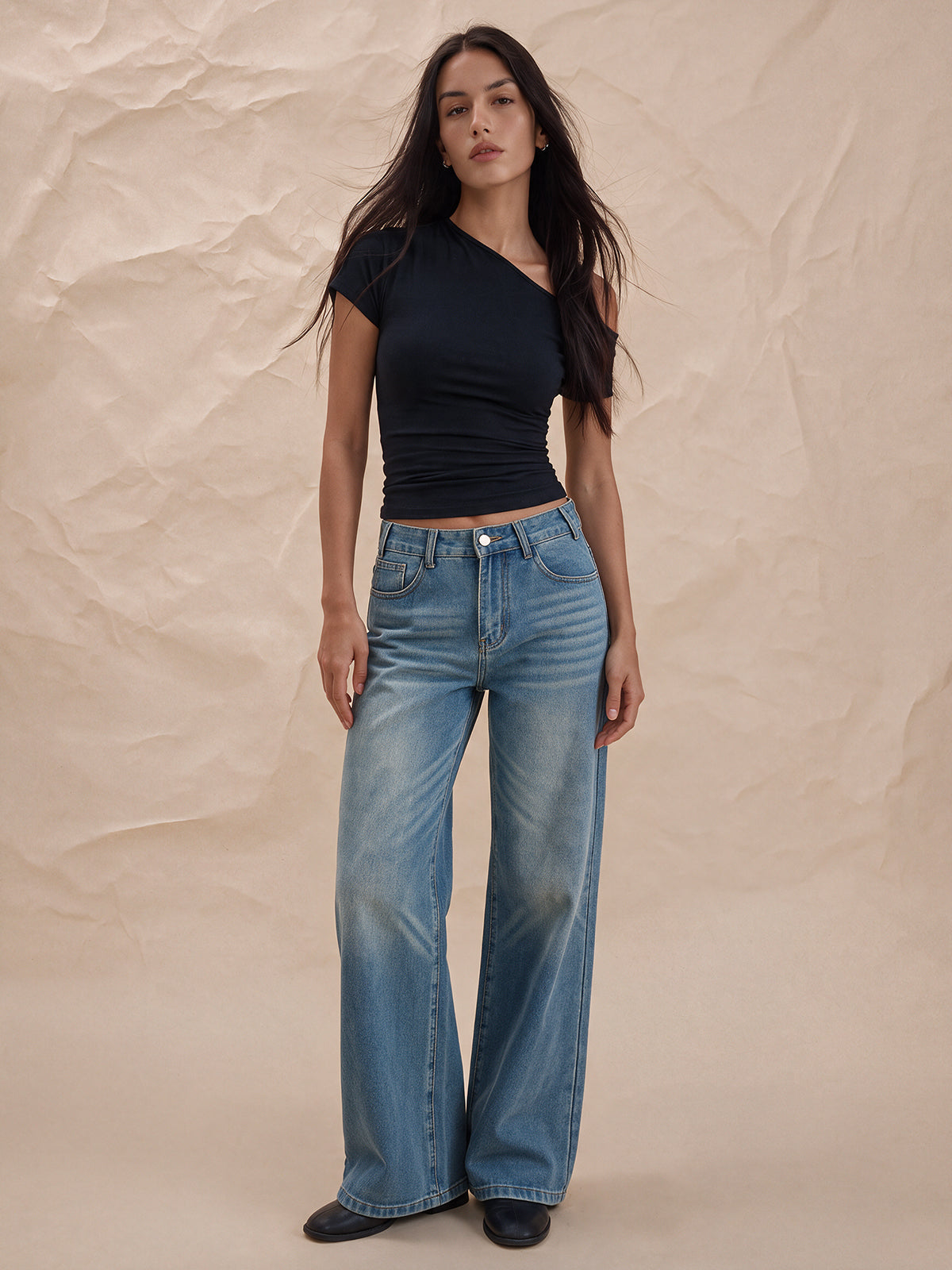Women's High Waisted Baggy Wide Leg Jeans