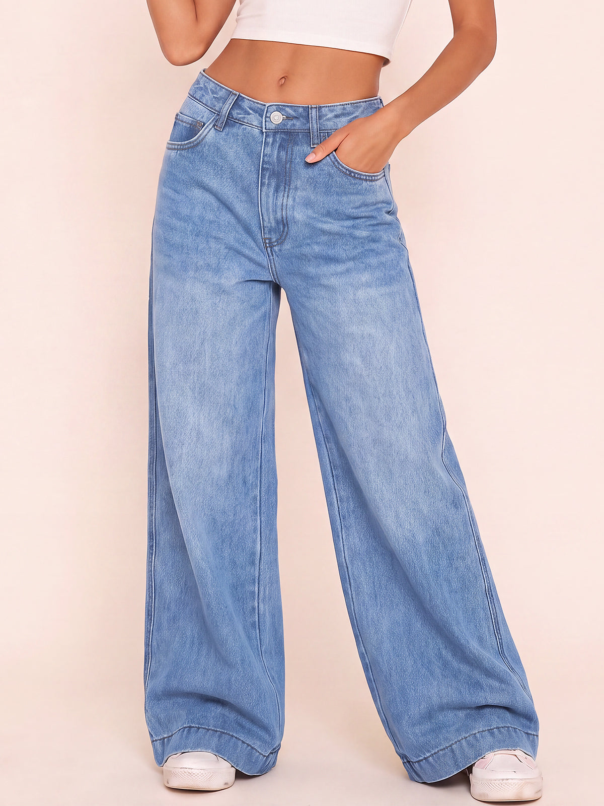 Comfort-Flex Wide Leg Jeans