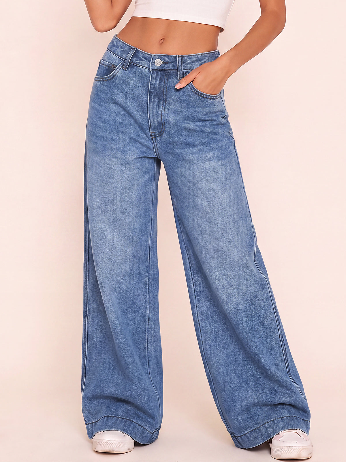 Comfort-Flex Wide Leg Jeans