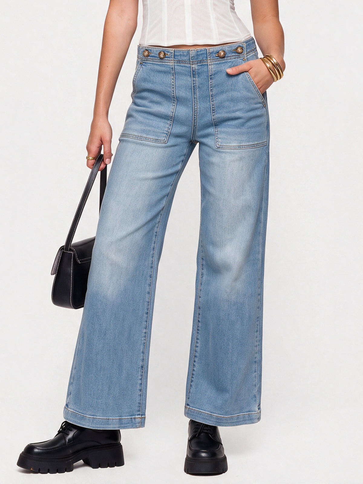 Wide Leg Jeans for Women High Waist Baggy Denim Pants