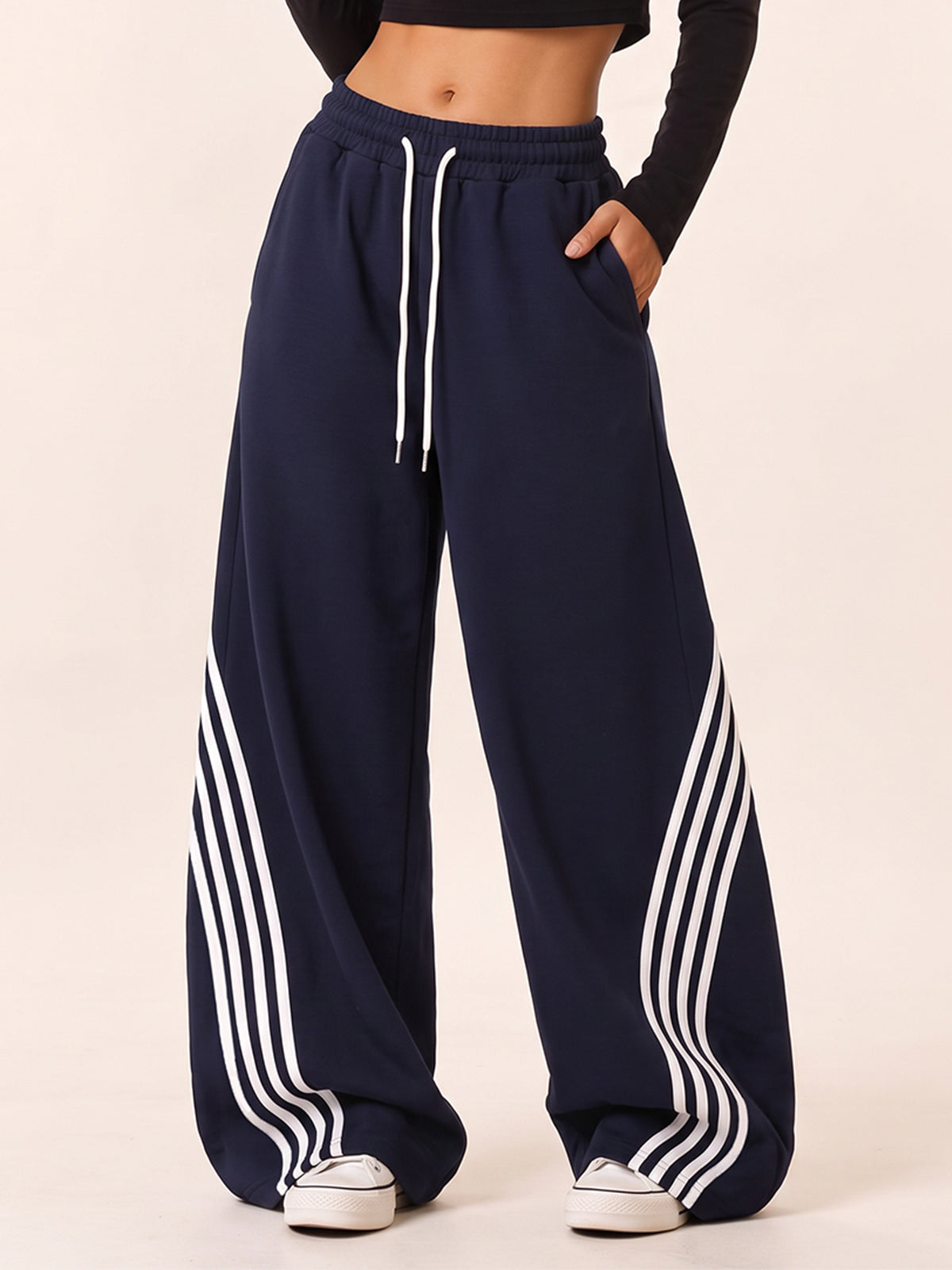 Womens Y2K Barrel Striped Sweatpants