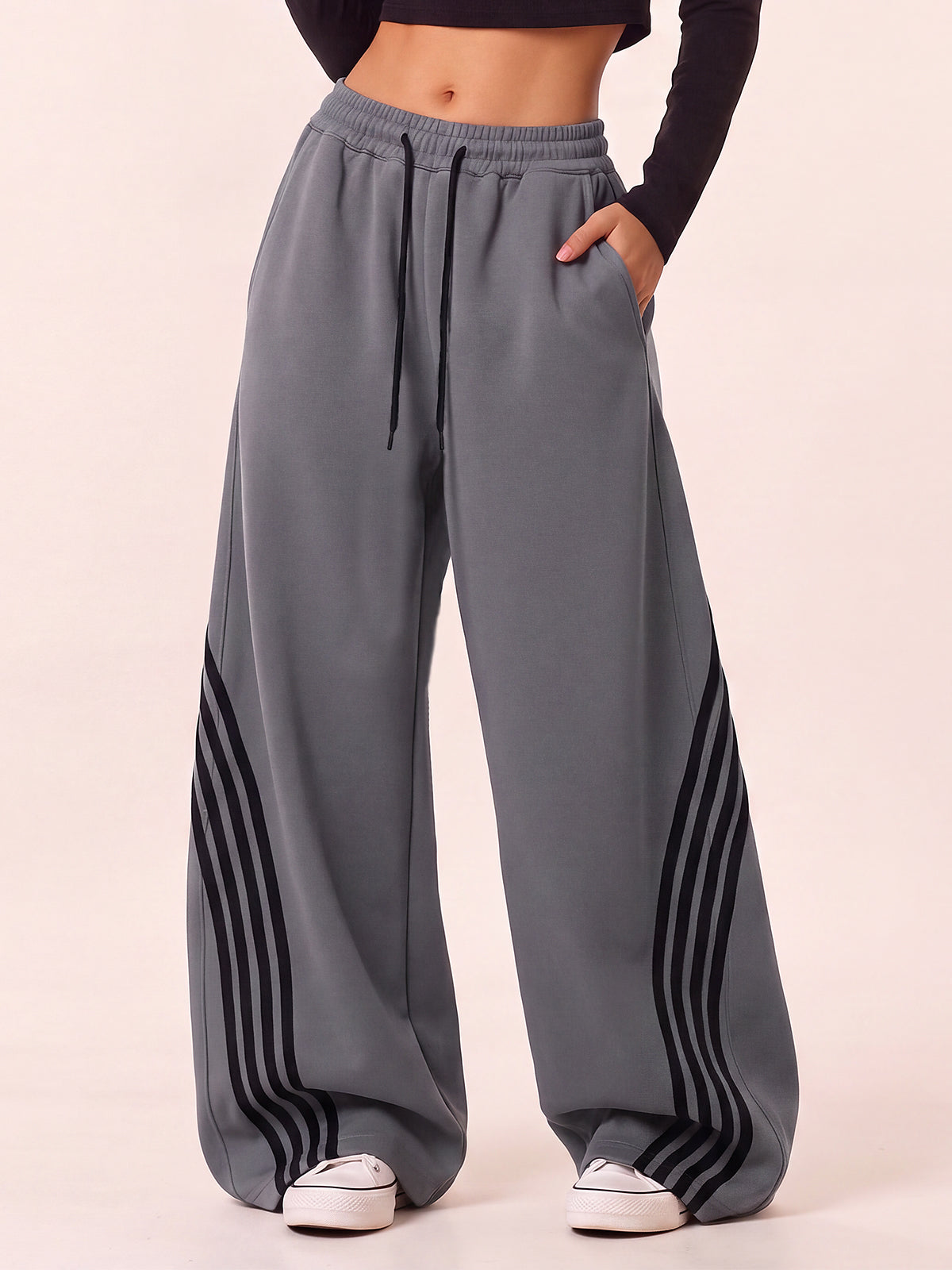 Womens Y2K Barrel Striped Sweatpants