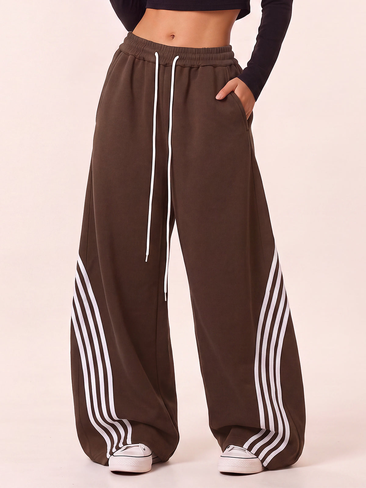 Womens Y2K Barrel Striped Sweatpants