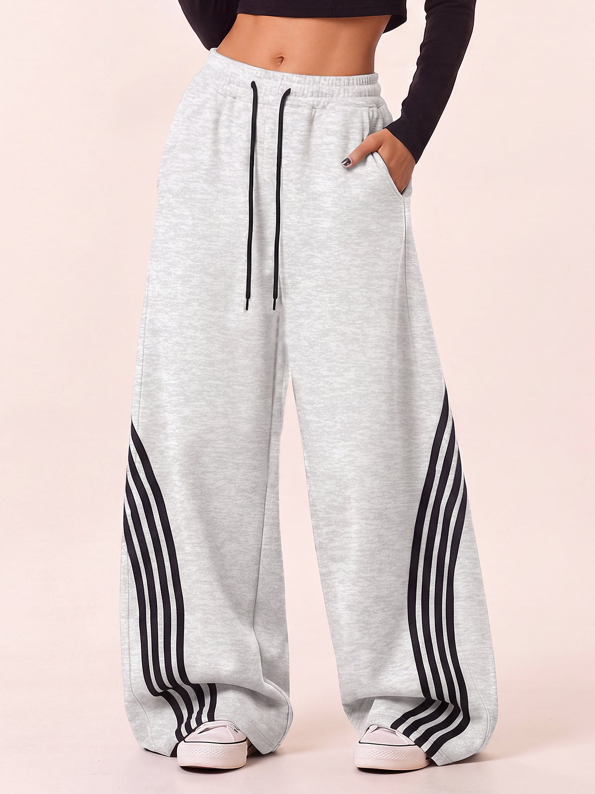 Womens Y2K Barrel Striped Sweatpants