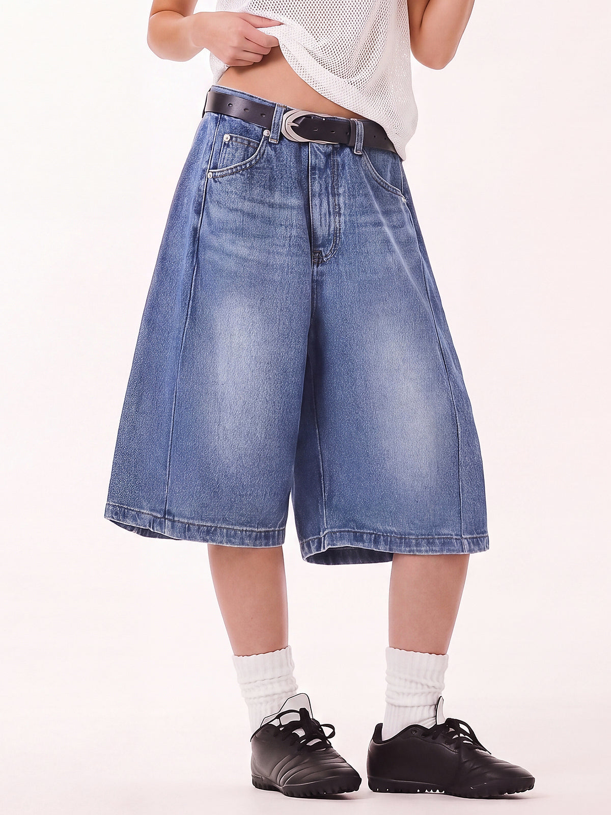 Women Baggy Y2K Wide Leg Bermuda Denim Shorts