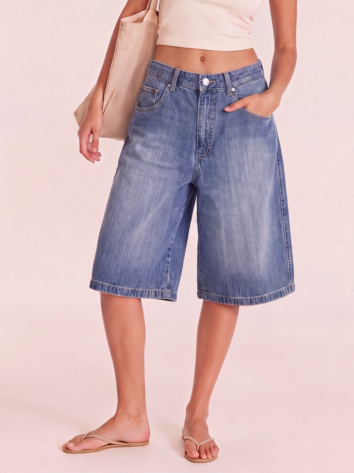 Wide Leg Streetwear Boyfriend Jean with Pockets
