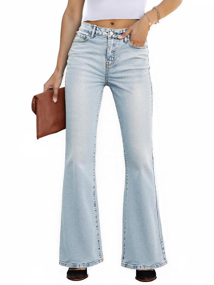 Mid Waisted Ripped Bootcut Flare Denim Pants
