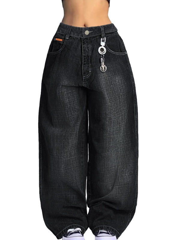 Retro Low-Rise Washed Boyfriend Jeans