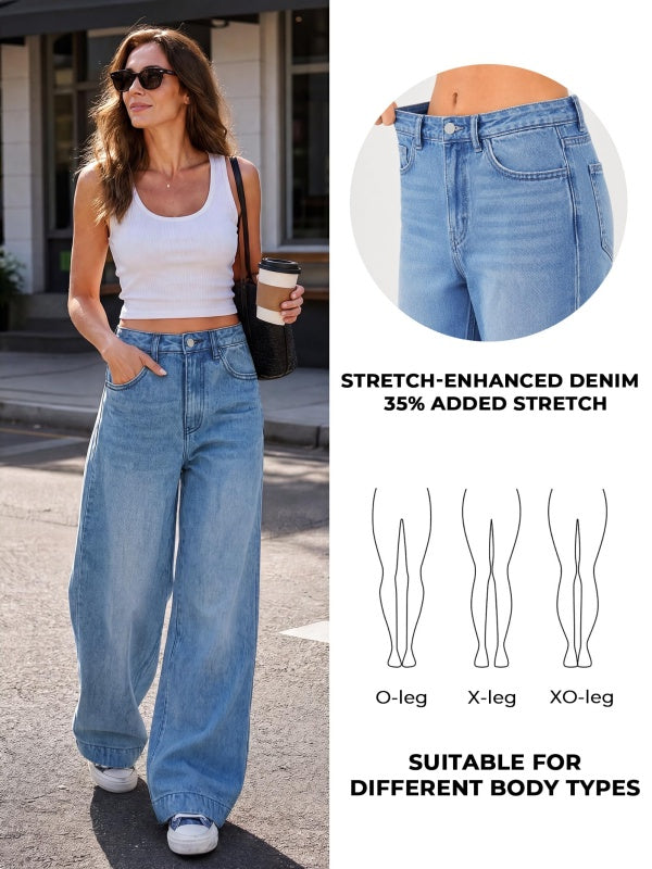 Comfort-Flex Wide Leg Jeans