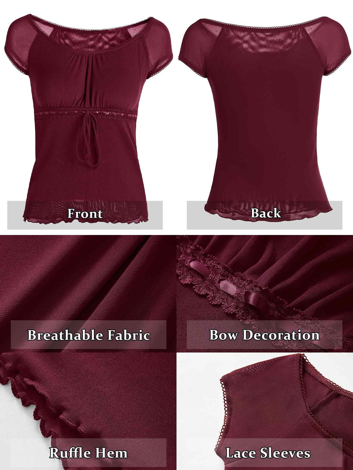 Women Babydoll Stretchy Short Sleeve Shirt