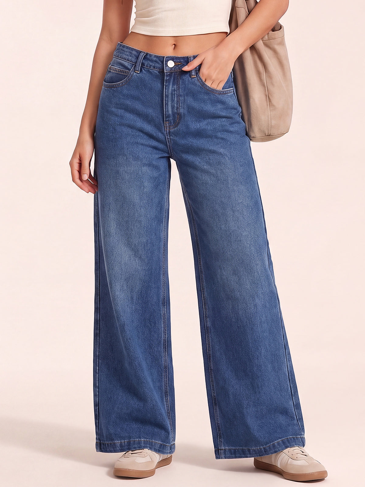 Women Wide Leg Denim Pants