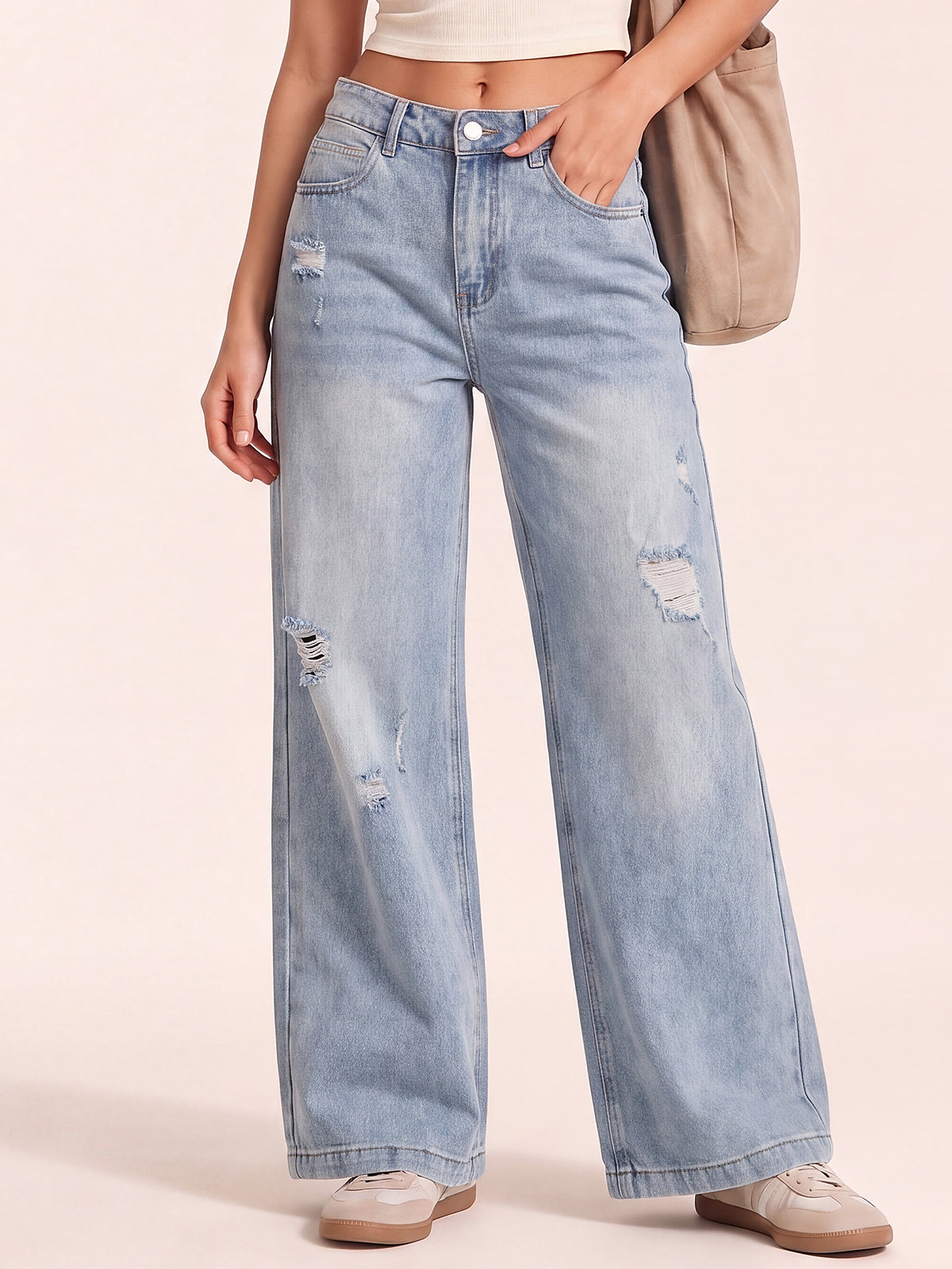 Women Wide Leg Denim Pants