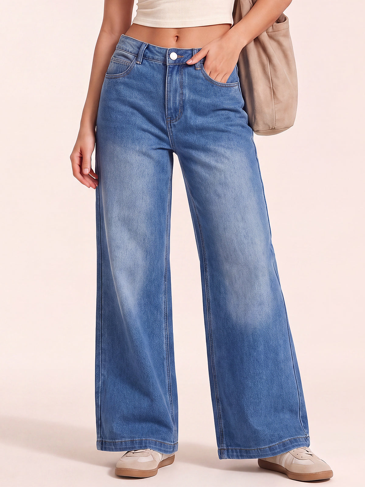 Women Wide Leg Denim Pants