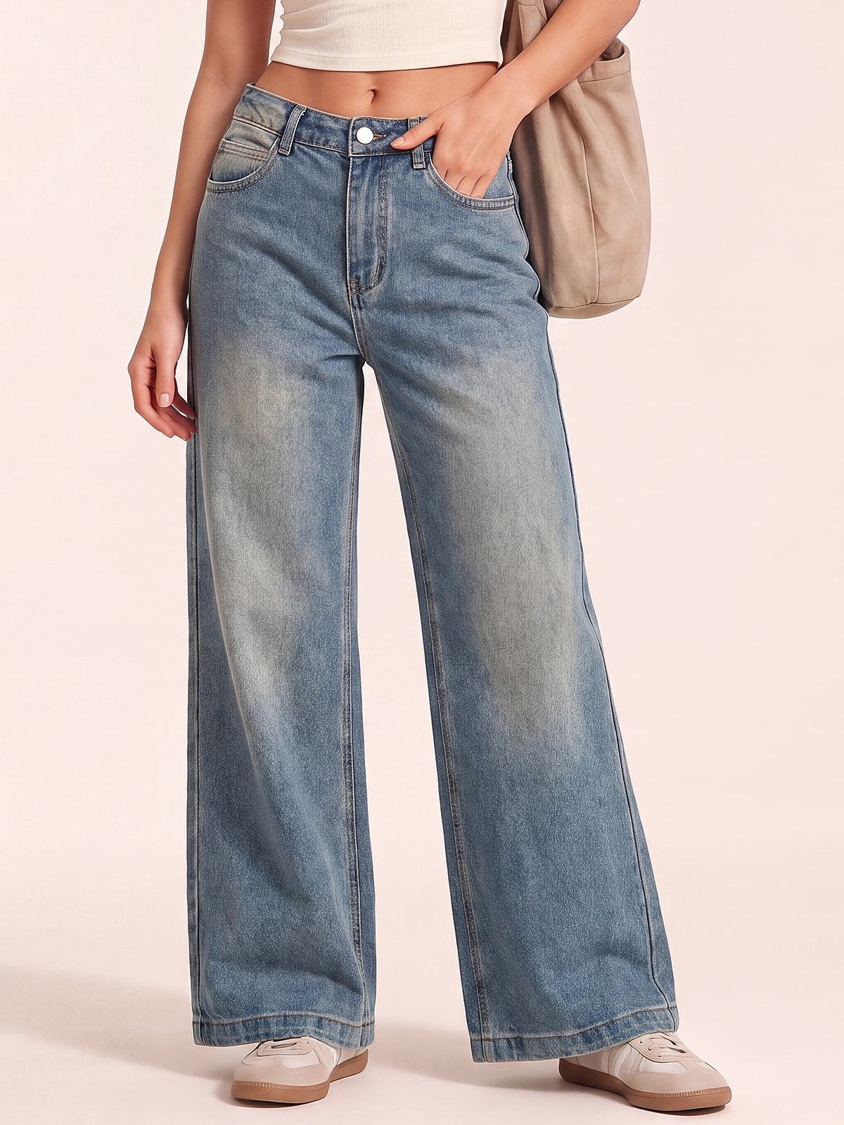 Women Wide Leg Denim Pants