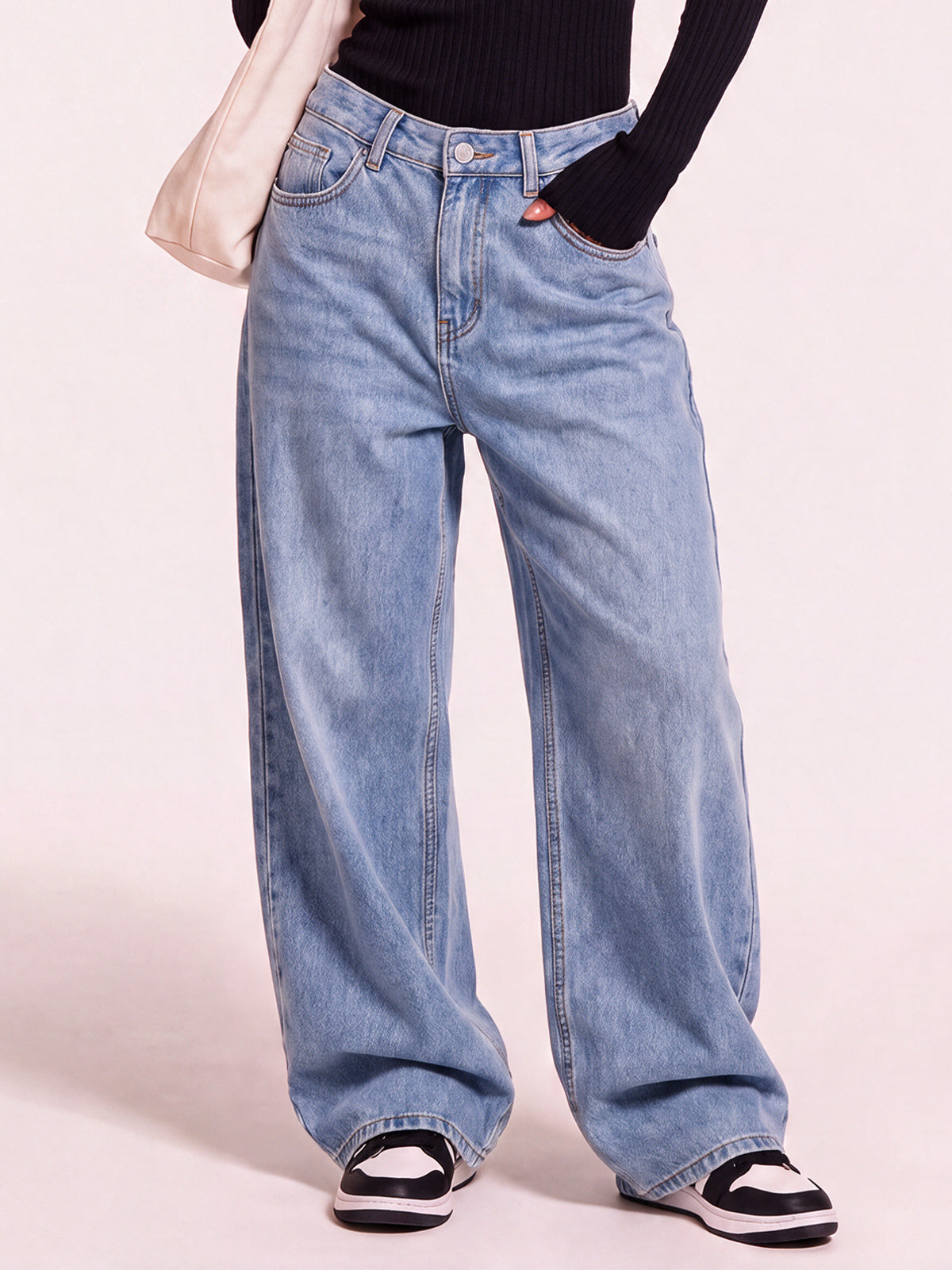 High Waist Streetwear Wide Leg Denim Pants