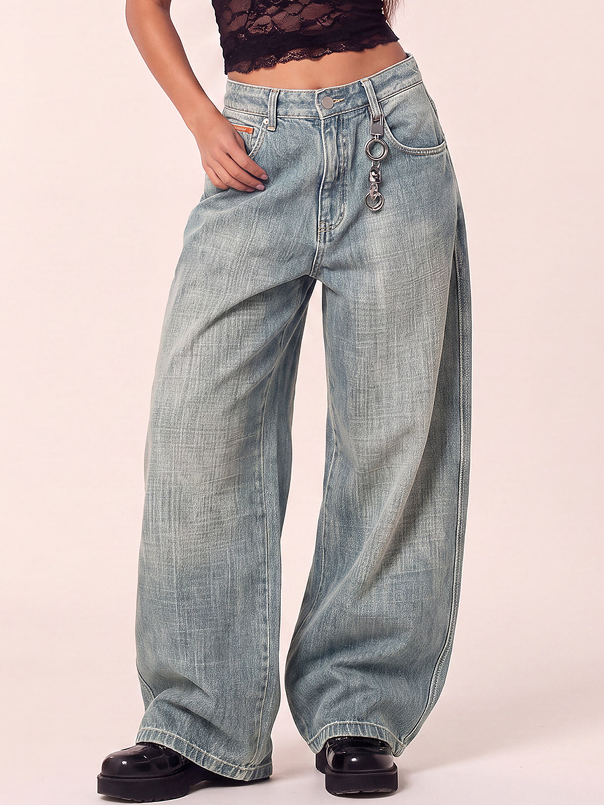 Retro Low-Rise Washed Boyfriend Jeans
