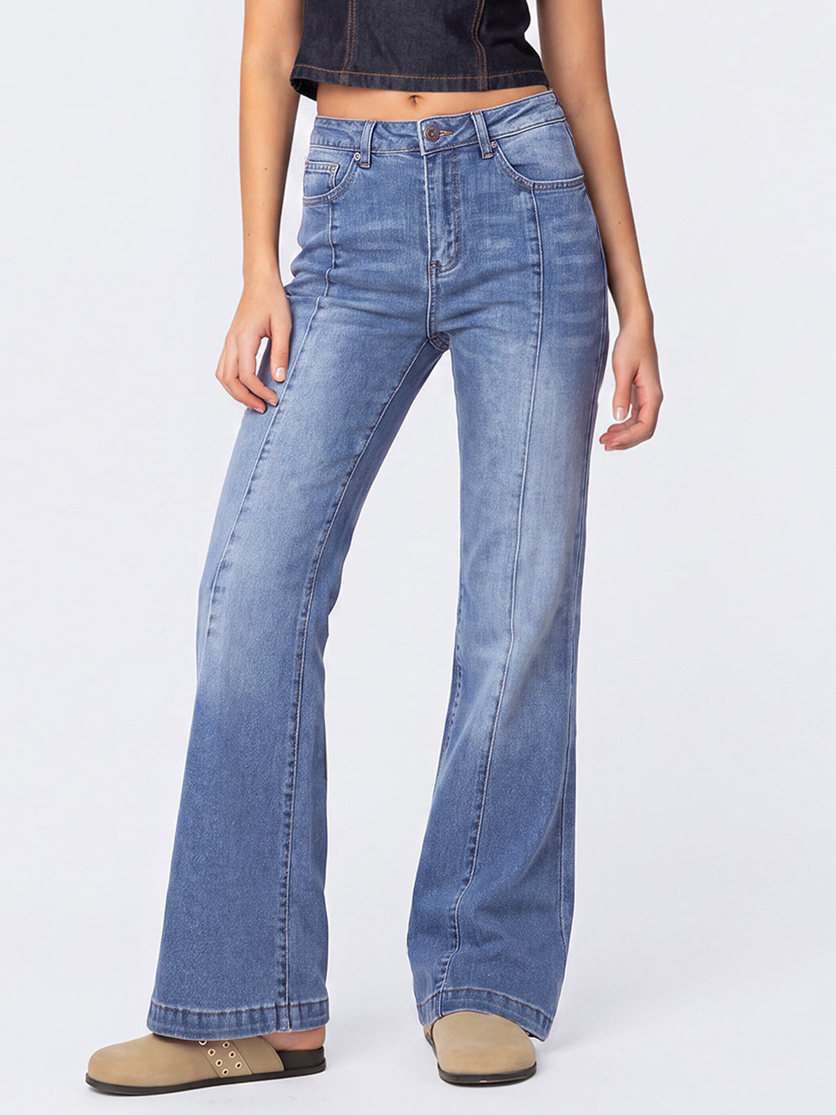 High Waisted Bootcut Flare Denim Pants