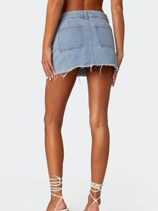 Y2K Mid Low Rise Corduroy A Line Mini Skirt