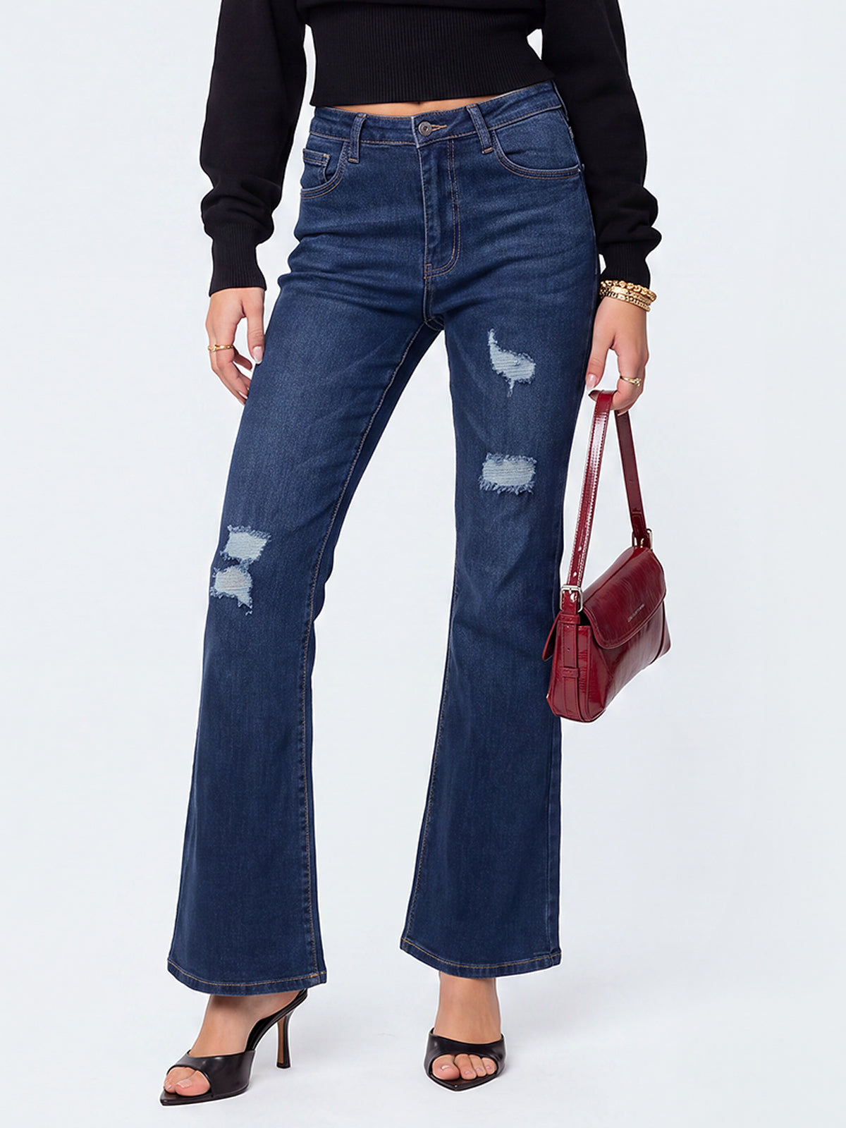 High Waist Stretch Bootcut Denim Pant
