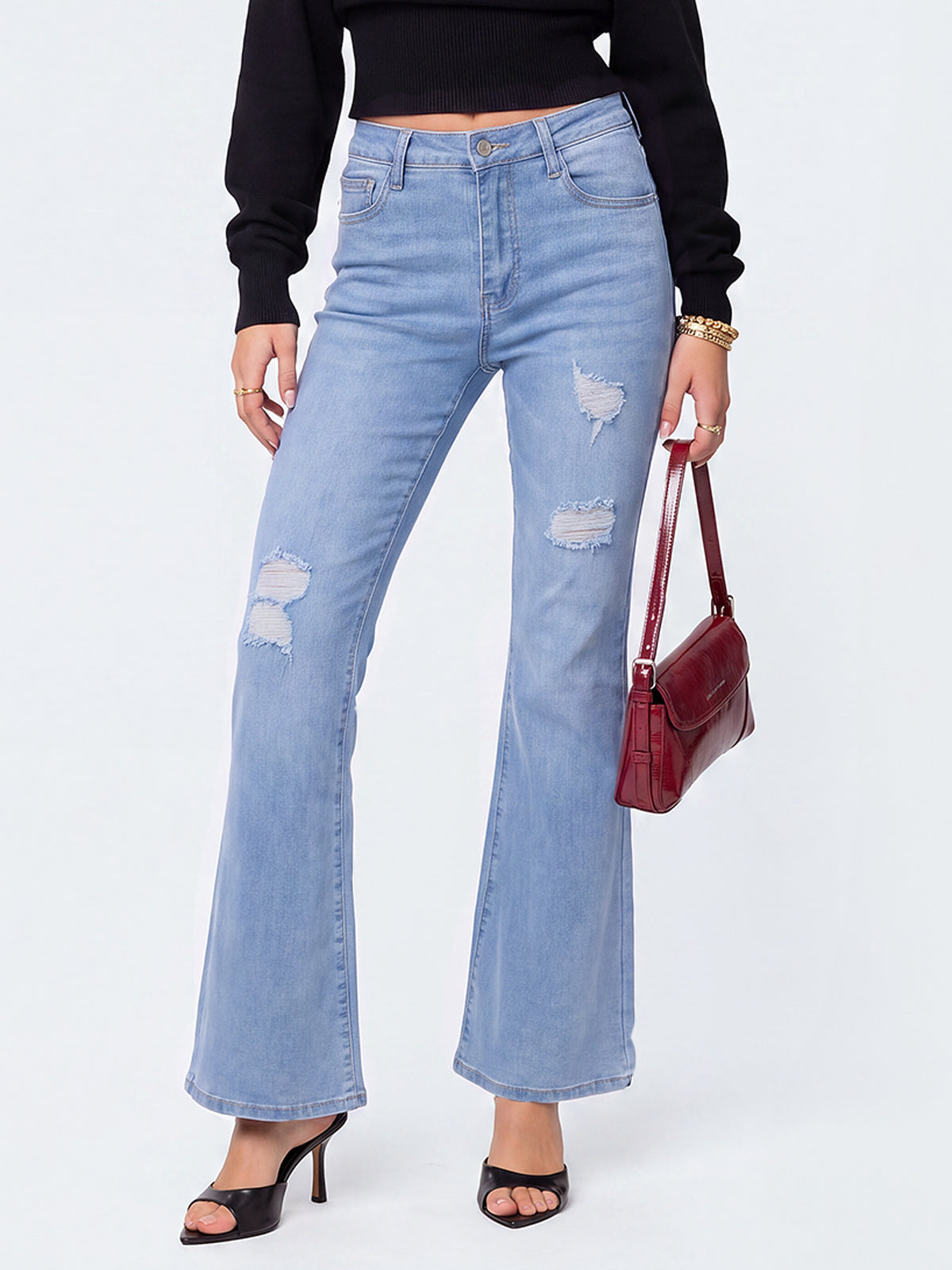 High Waist Stretch Bootcut Denim Pant