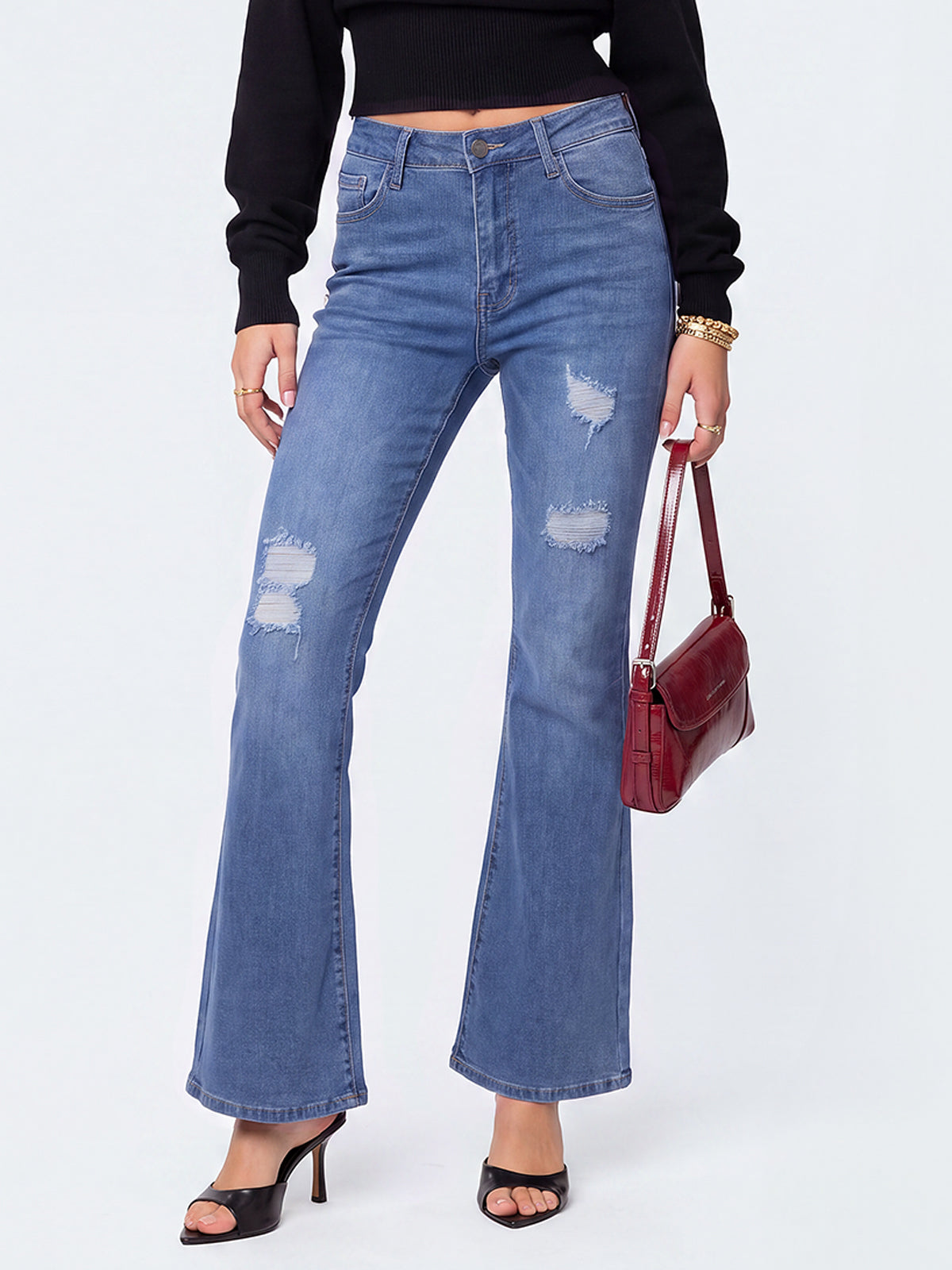 High Waist Stretch Bootcut Denim Pant