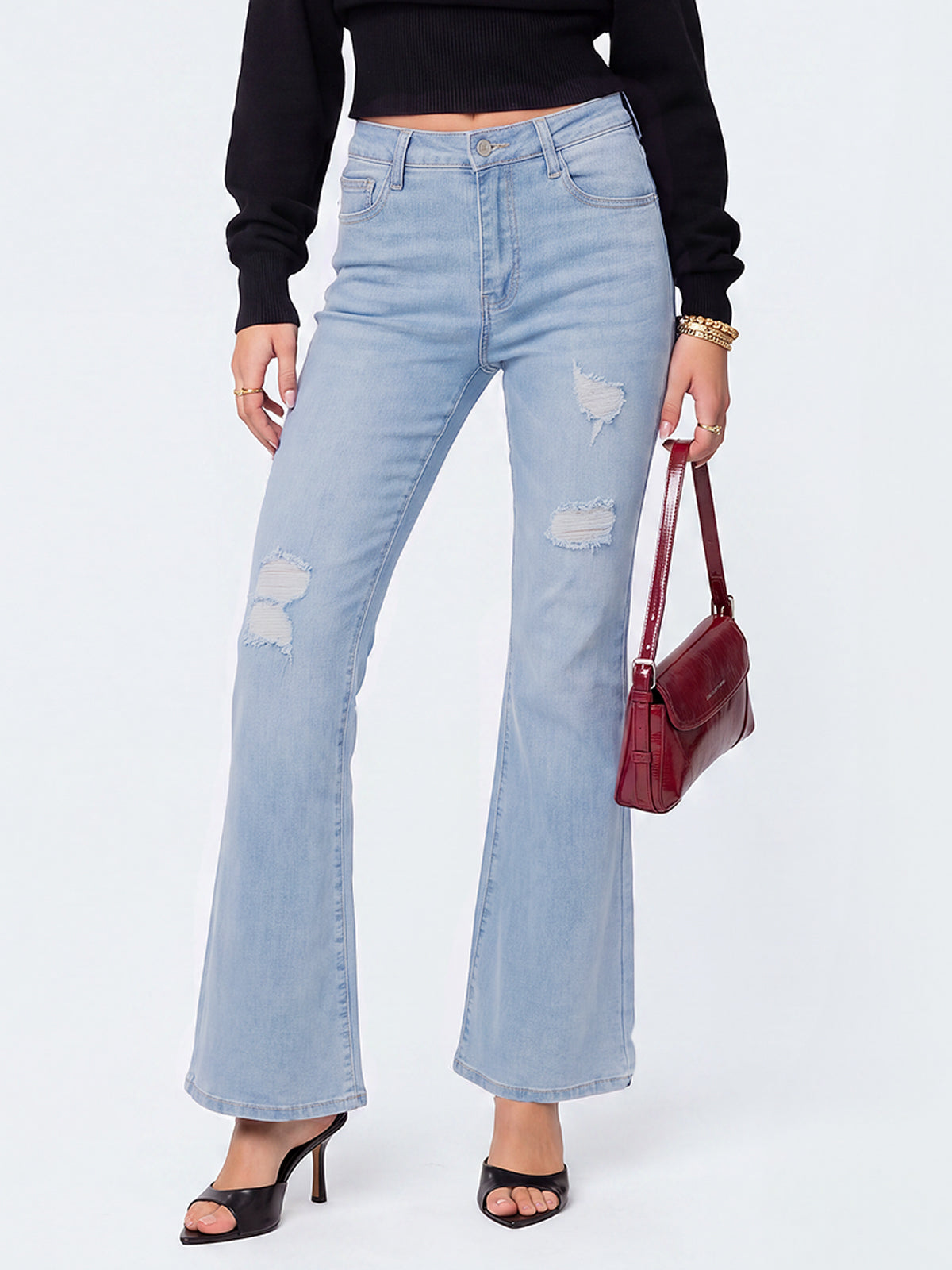 High Waist Stretch Bootcut Denim Pant
