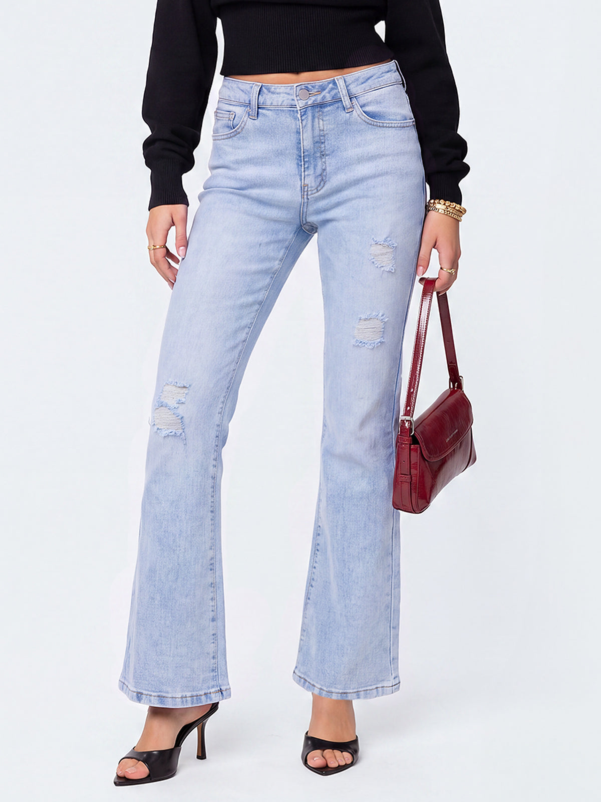 High Waist Stretch Bootcut Denim Pant
