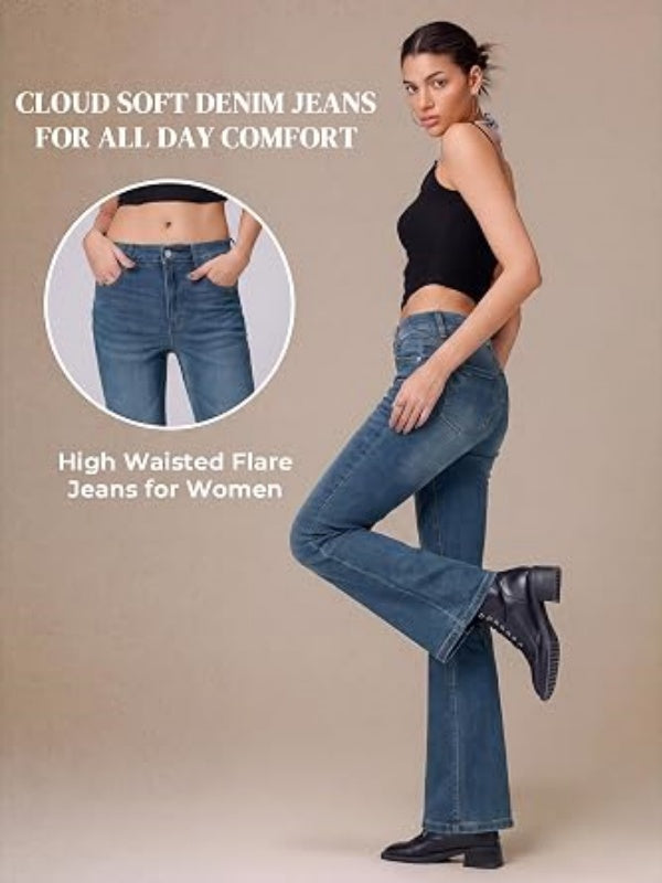 Y2K Mid Rise Stretch Bootcut Flare Denim Pants