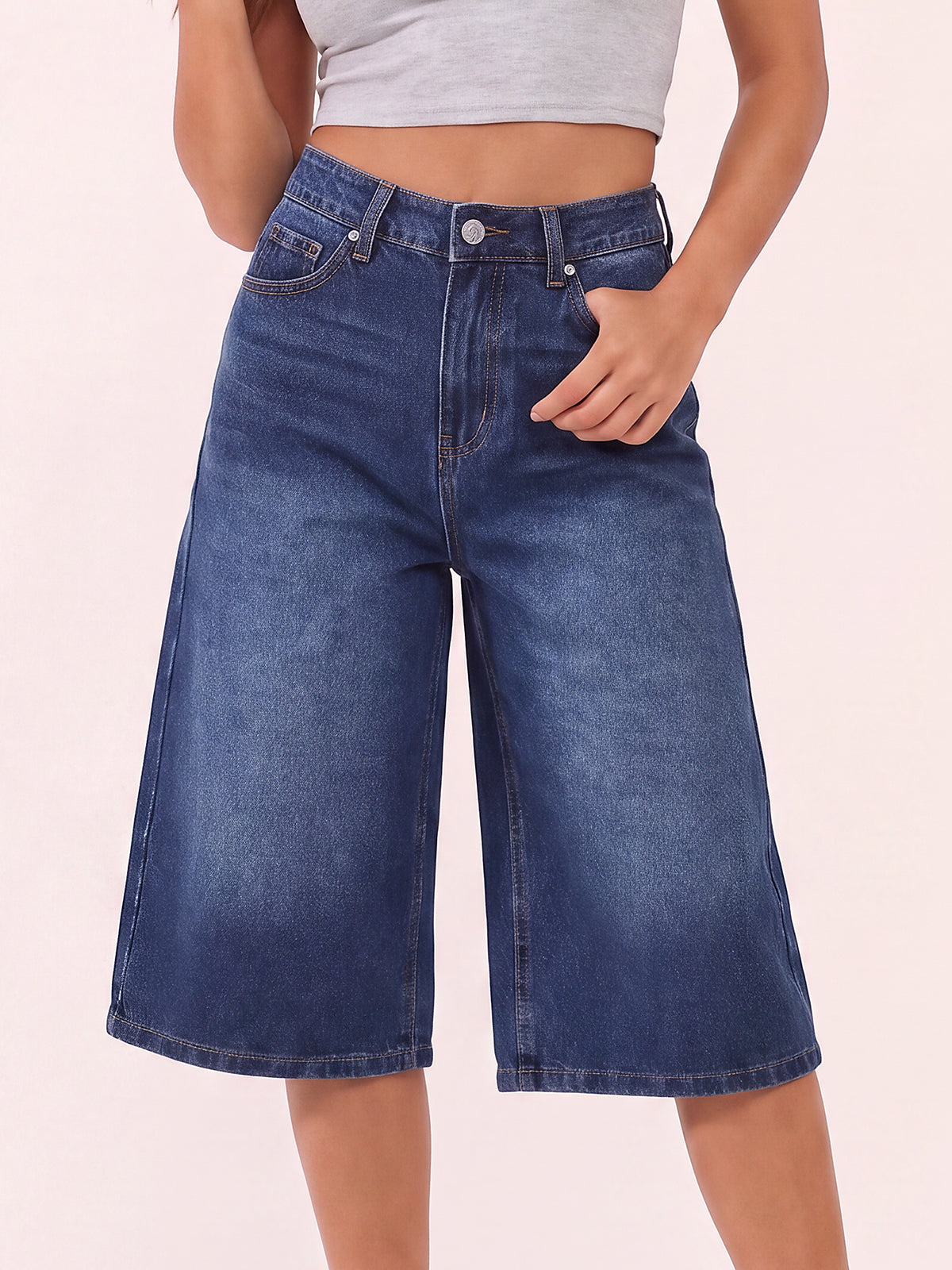 Women Mid Waisted Denim Shorts