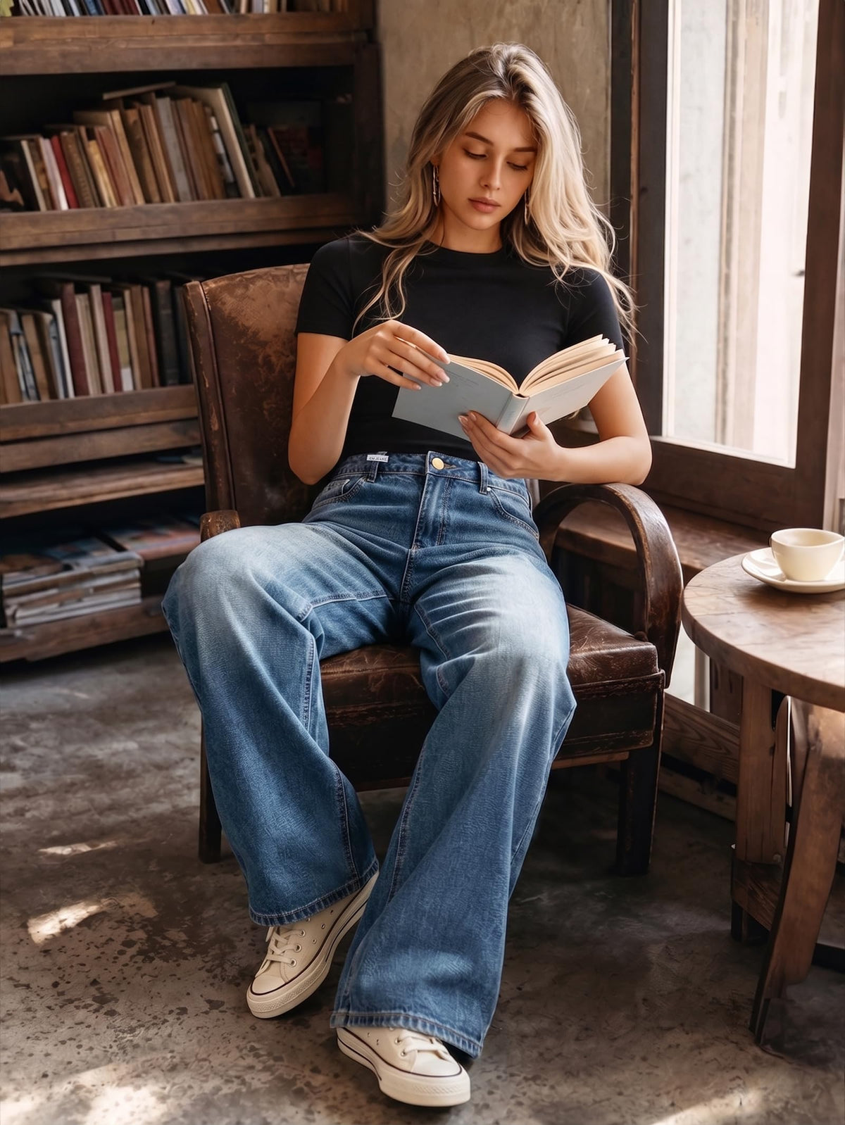 Women High Waist Streetwear Vintage Jeans