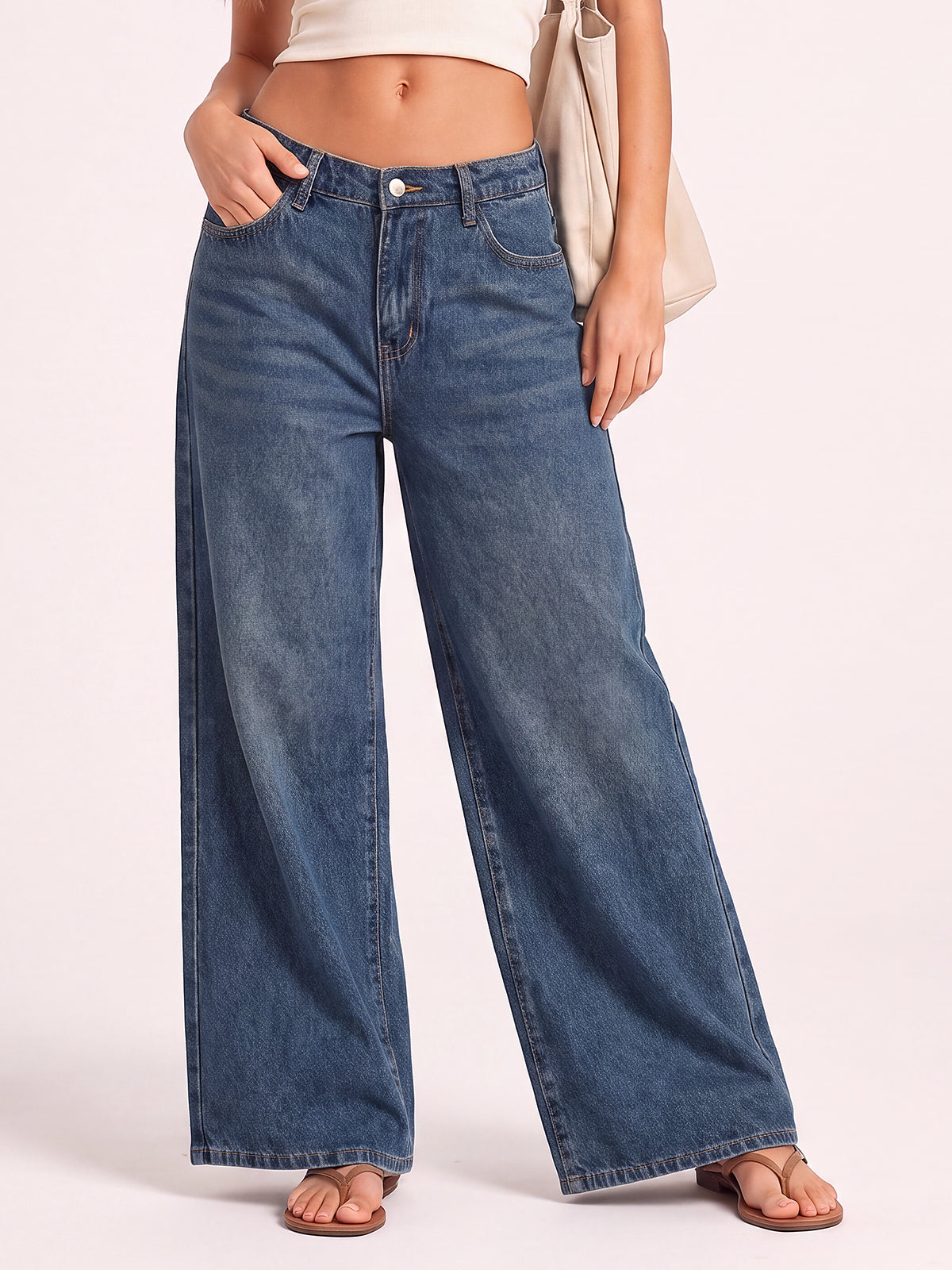 Women High Waist Streetwear Vintage Jeans