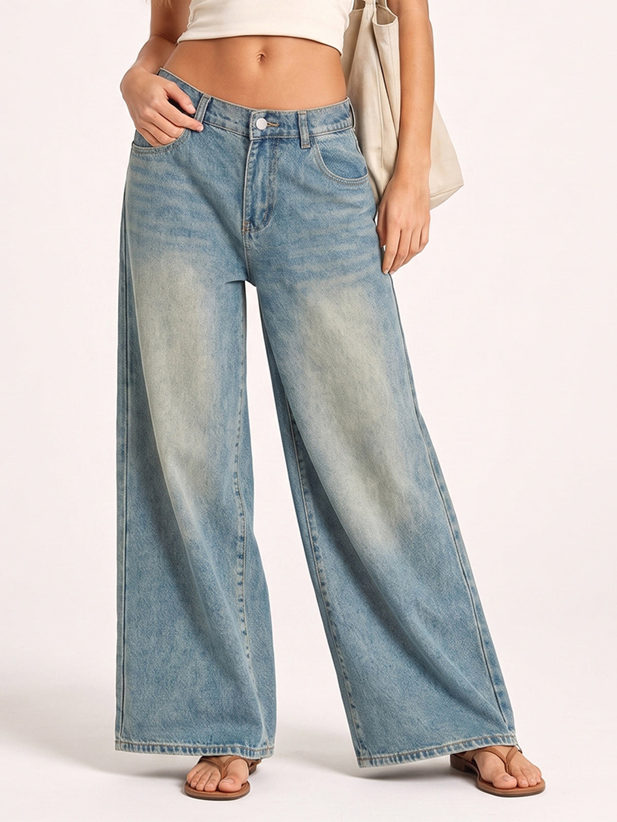 Women High Waist Streetwear Vintage Jeans