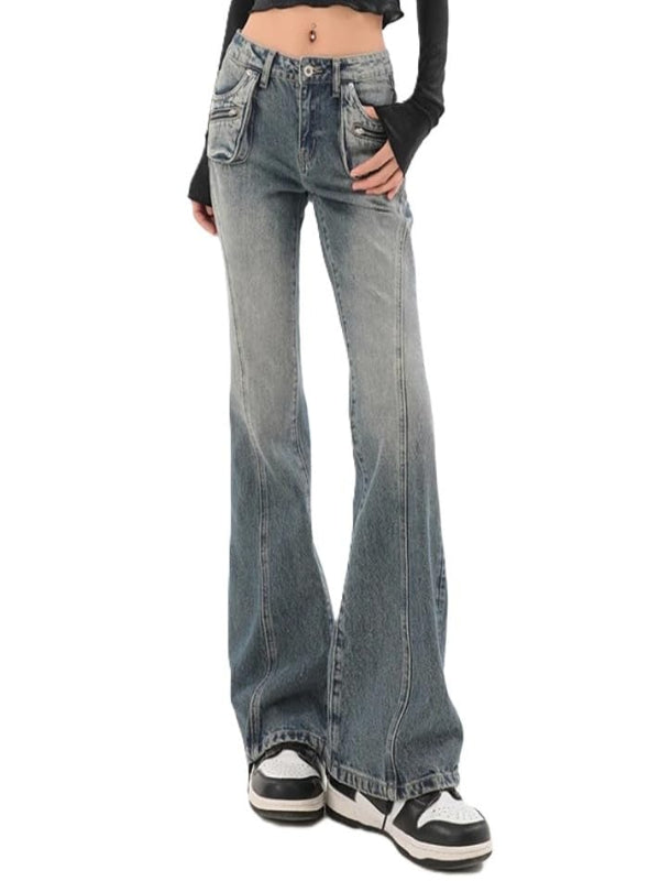 Mid-Low Rise Flare Jeans